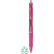 Stylo bille rose translucide de face avec grip texturé Stylo bille rose translucide de face avec grip texturé