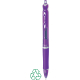 Stylo bille violet translucide de face avec grip texturé Stylo bille violet translucide de face avec grip texturé