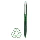 Stylo vert translucide de face avec grip assorti et clip gris Stylo vert translucide de face avec grip assorti et clip gris