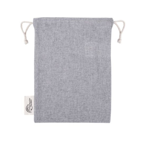 Sac à cordon à plat, montrant la face arrière unie et la texture textile ; aucune personnalisation visible.