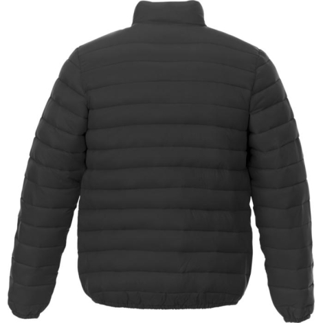 Doudoune noire vue de dos, entièrement matelassée, forme et structure visibles ; aucune personnalisation apparente, vue descript