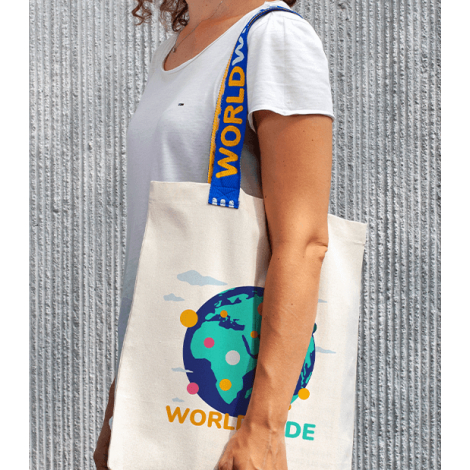 Tote bag personnalisable poignées jacquard Jacquie Bag