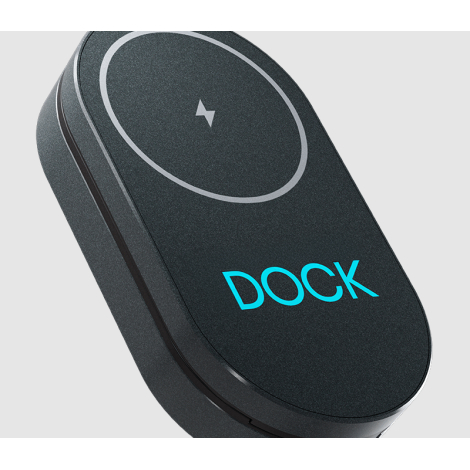 Vue très rapprochée du module supérieur montrant la zone magnétique cerclée et un marquage visible juste en dessous, sans person