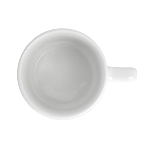 Mug Bern en porcelaine blanche 250 ml vu du dessus, intérieur lisse et brillant.