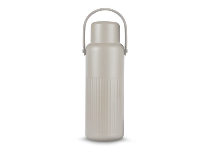 Bouteille isotherme acier recyclé 1 L personnalisée Theo Beige