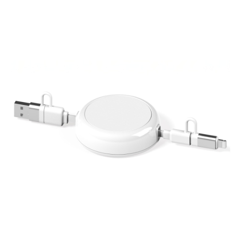 Câble dérouleur 4 en 1 20W en matériaux recyclés Anwa