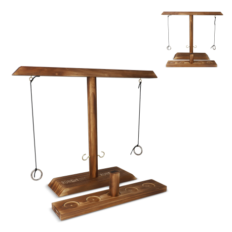 Jeu de lancer d’anneaux en bois publicitaire de table