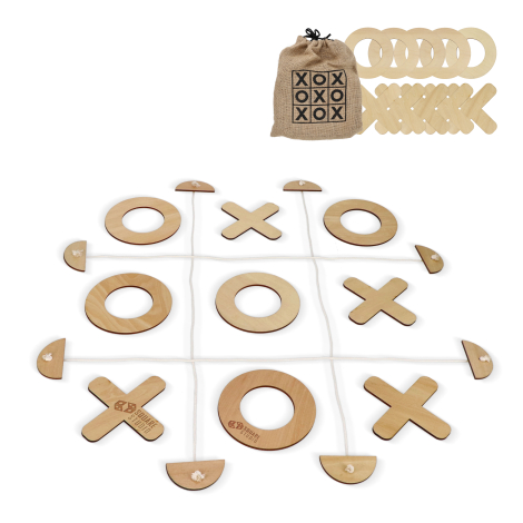 Tic Tac Toe géant en bois personnalisé avec grandes pièces
