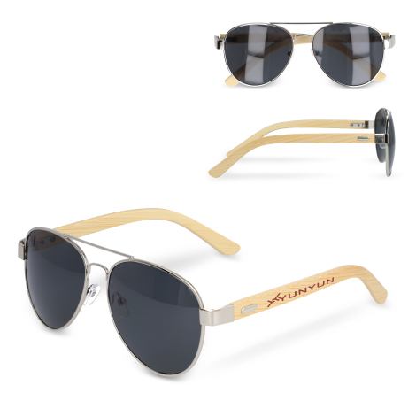 Lunettes de soleil publicitaires avec branches en bambou