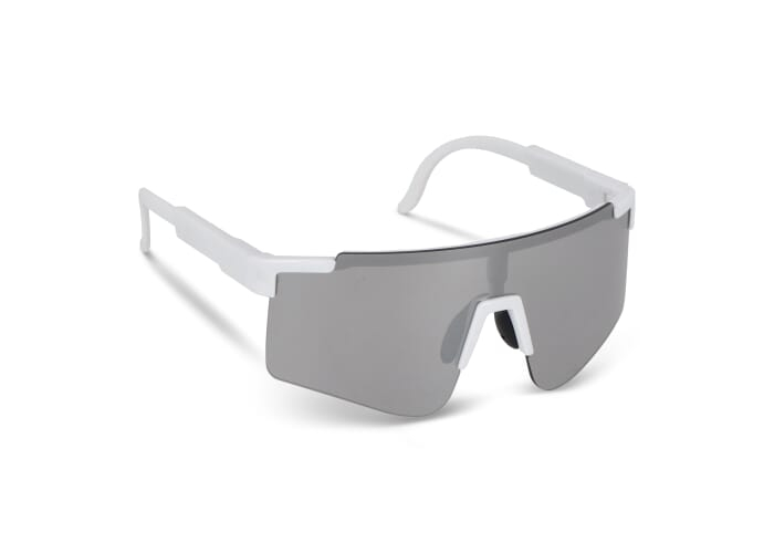 Lunettes de sport personnalisables avec verre miroir UV400 Blanc