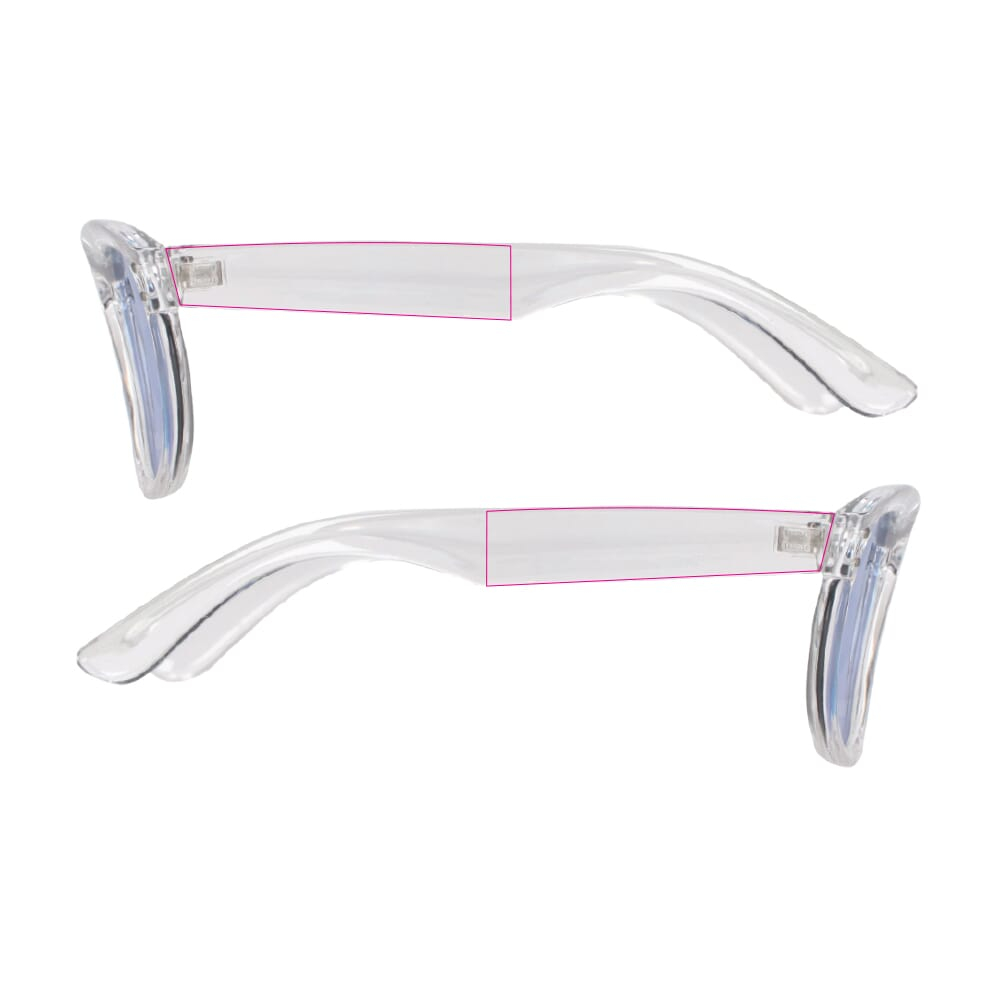 À 1 cm de la charnière gauche et droite