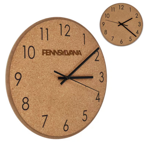 Horloge murale personnalisable en liège décoratif
