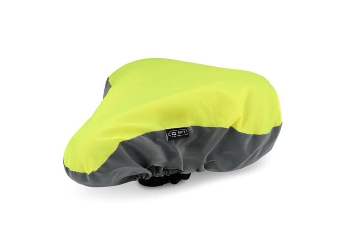 Protection de selle vélo réfléchissante en R-PET à personnaliser Jaune