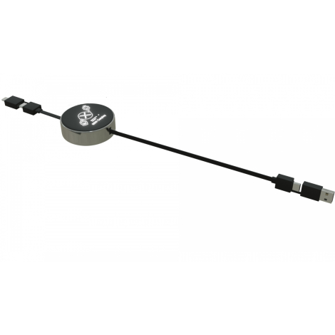 Câble rétractable 65 W promotionnel personnalisable