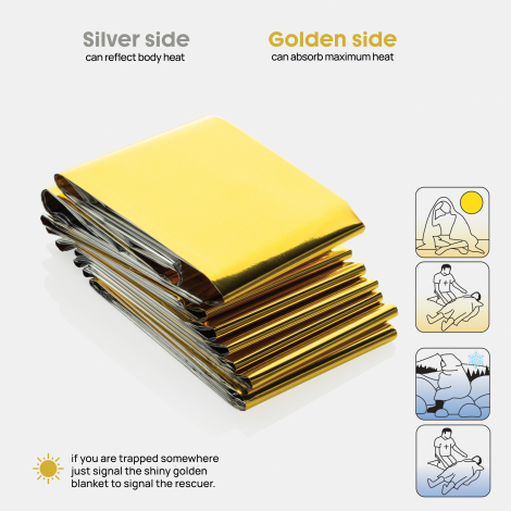 Couverture de survie publicitaire en pochette rPET Solra