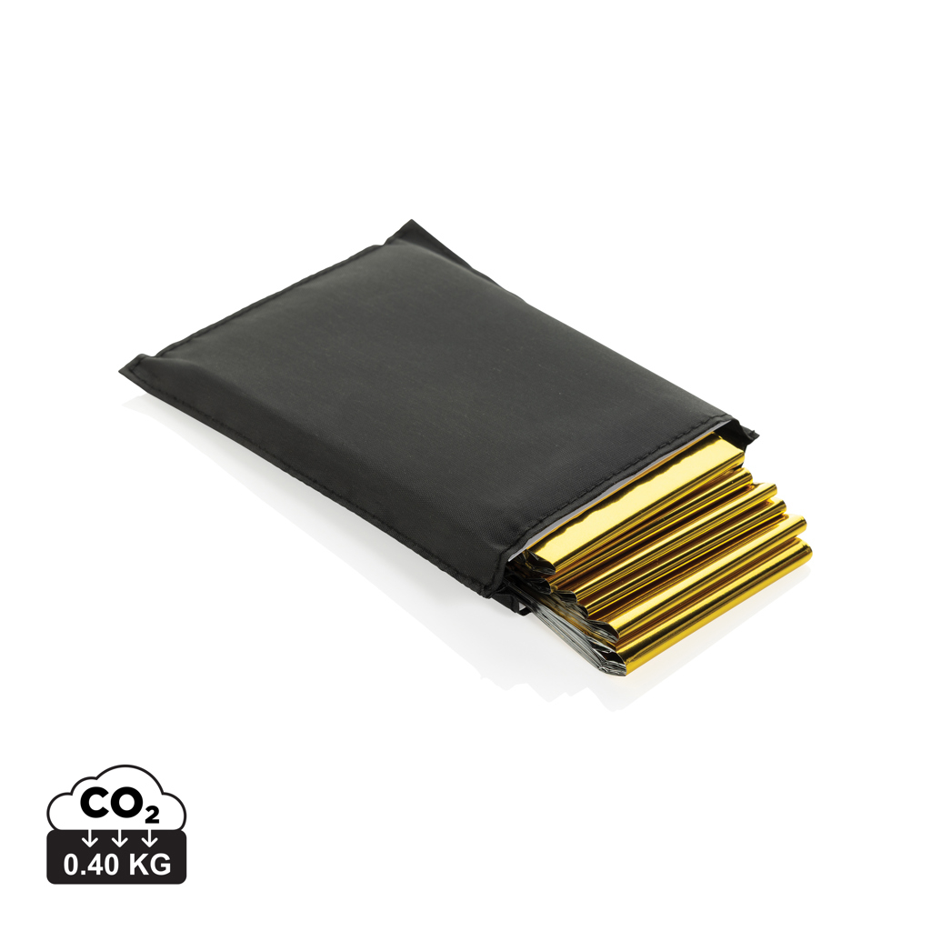 Couverture de survie publicitaire en pochette rPET Solra Noir