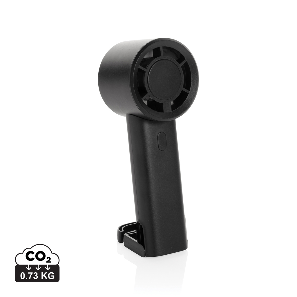 Ventilateur portable personnalisé en ABS recyclé Twist Noir