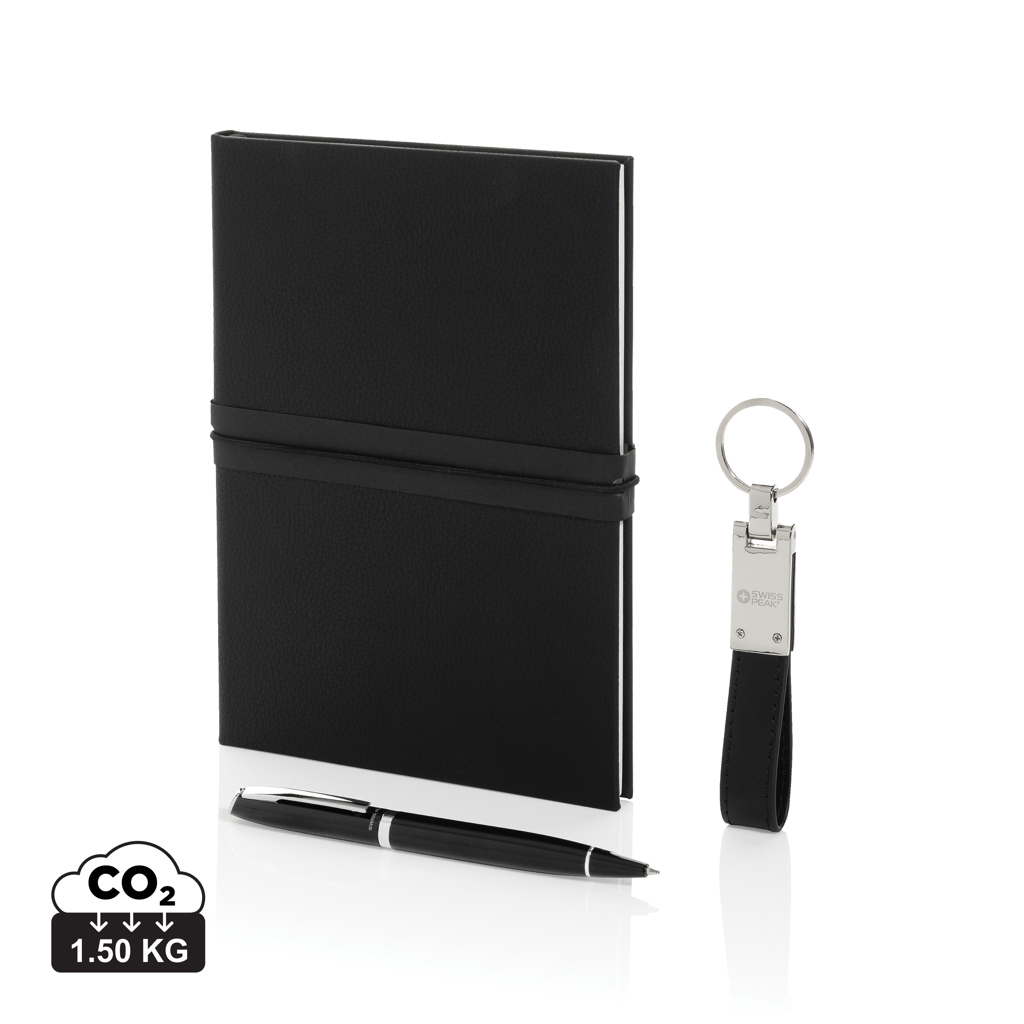 Coffret de bureau 3 pièces recyclé à personnaliser Swiss Peak Noir