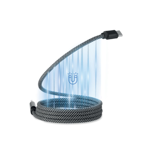 Câble de charge magnétique personnalisé rPET 60 W Braid