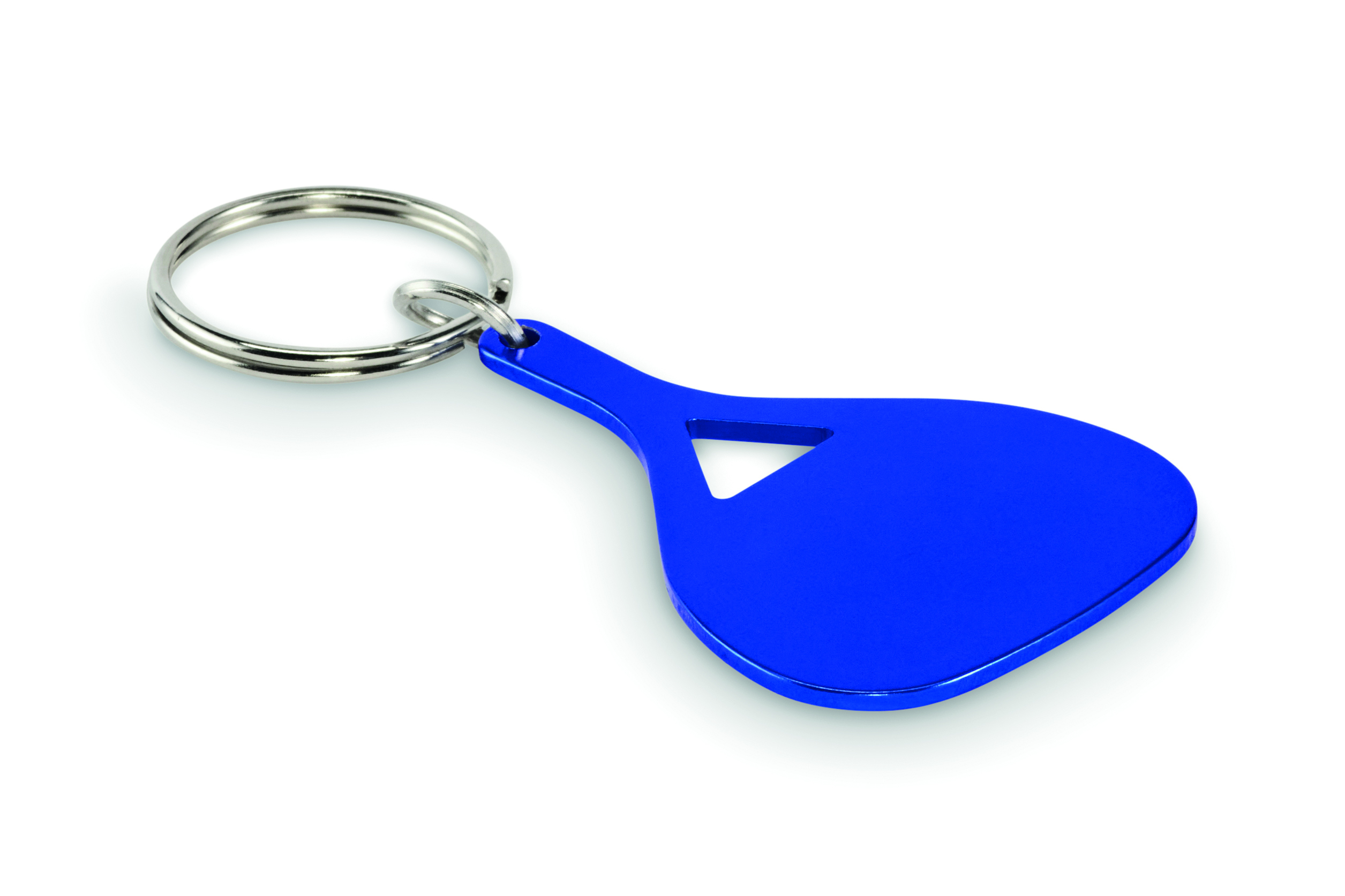 Porte-clés personnalisé alu recyclé forme raquette Kepad Bleu