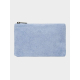 Pochette promotionnelle en coton bio bleu clair sans marquage, vue de face