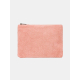 Pochette personnalisable en coton bio rose corail sans marquage, vue de face Pochette personnalisable en coton bio rose corail sans marquage, vue de face