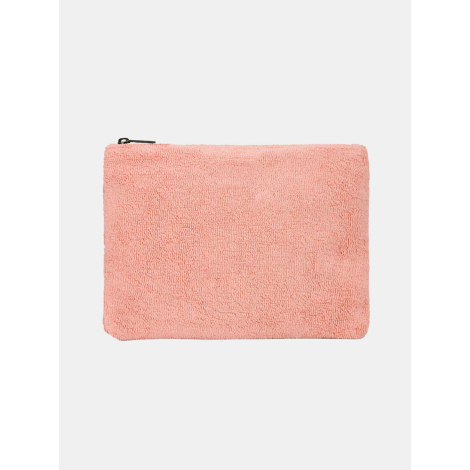 Pochette personnalisable en coton bio rose corail sans marquage, vue de face
