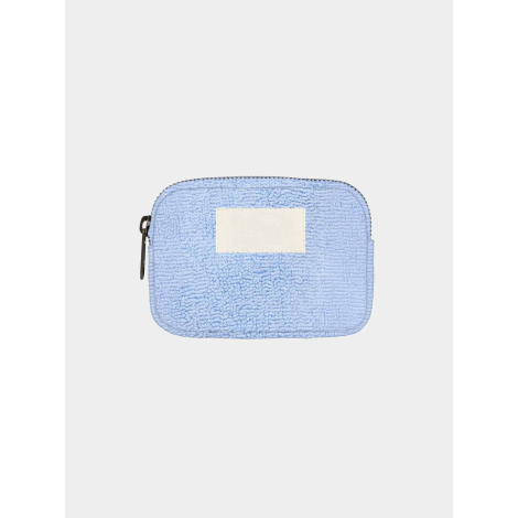 Porte-monnaie promotionnel en coton bio bleu clair avec zone de personnalisation apparente