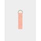 Porte-clés en coton bio rose corail sans marquage, vue de face