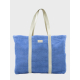 Sac cabas promotionnel en éponge bleue avec anses longues et personnalisation visible Sac cabas promotionnel en éponge bleue avec anses longues et personnalisation visible