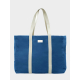 Sac cabas bleu roi vu de face avec étiquette sans marquage visible Sac cabas bleu roi vu de face avec étiquette sans marquage visible
