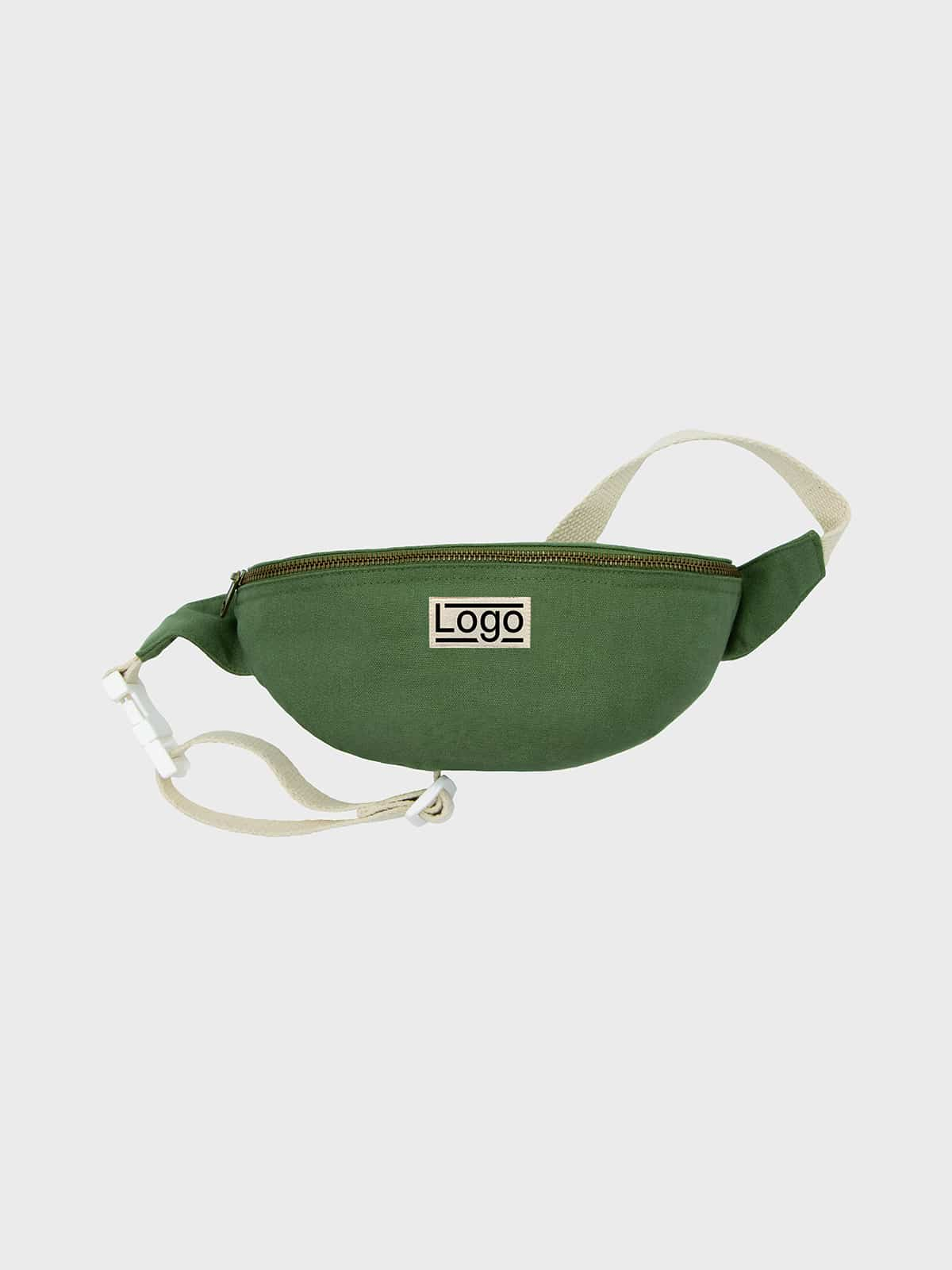 Banane enfant personnalisable en coton bio Timéo Olive