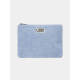 Pochette promotionnelle personnalisable en coton bio bleu clair format M avec marquage centré Pochette promotionnelle personnalisable en coton bio bleu clair format M avec marquage centré