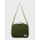 Sac isotherme vert olive vu de face avec étiquette personnalisée Sac isotherme vert olive vu de face avec étiquette personnalisée