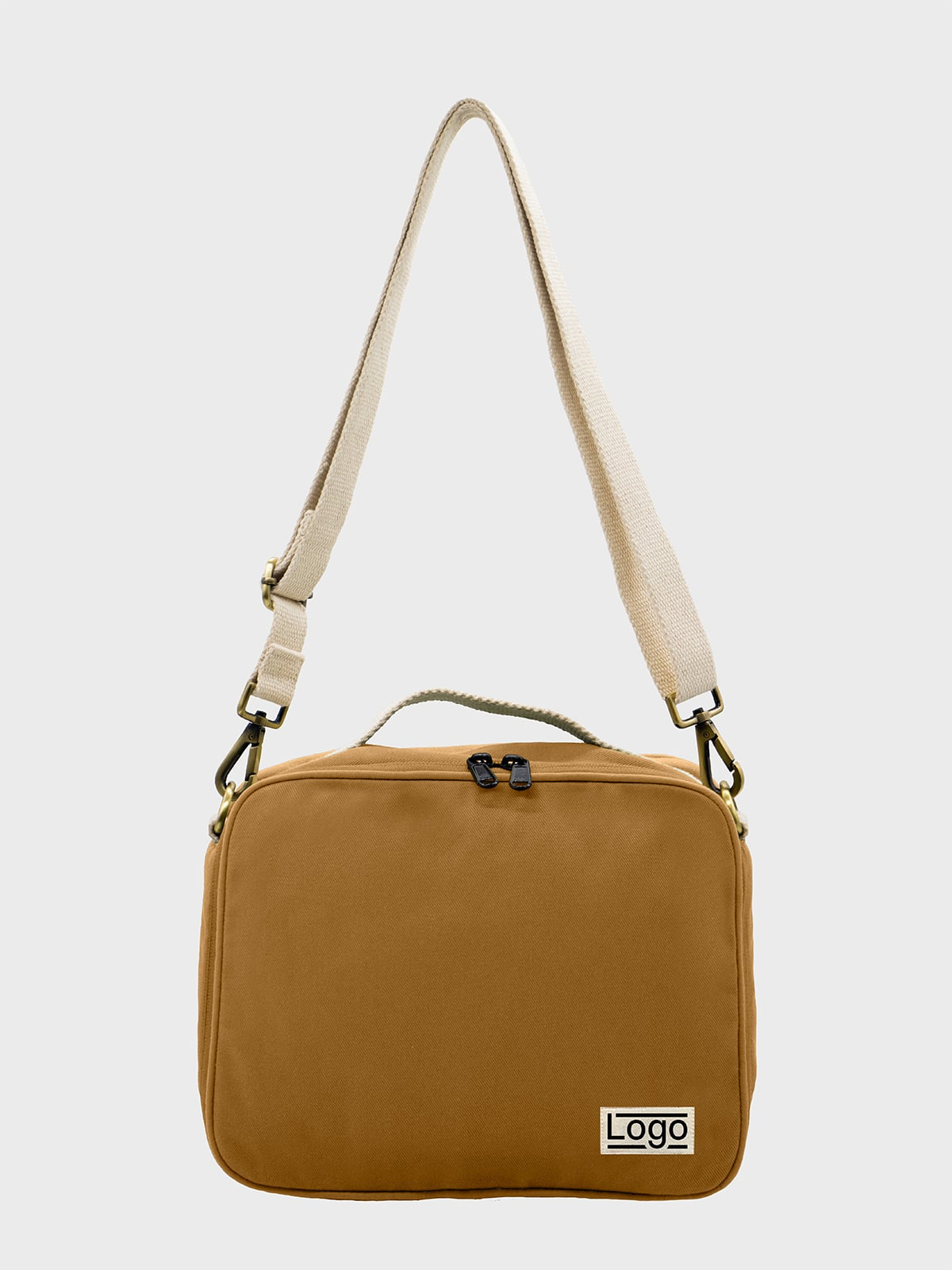 Sac isotherme personnalisable en coton bio Alice Ocre