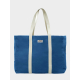 Sac cabas bleu roi vu de face avec étiquette centrale personnalisée. Sac cabas bleu roi vu de face avec étiquette centrale personnalisée.
