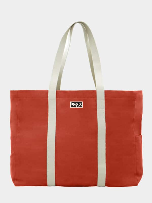 Sac de plage personnalisable en coton bio Garance Rouge