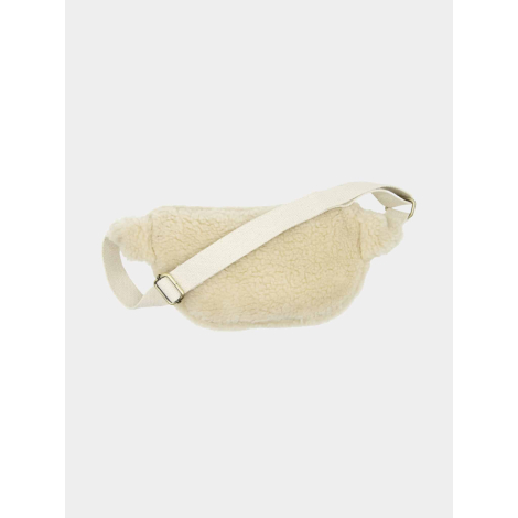 Banane effet moumoute écrue vue de dos avec sangle réglable sans personnalisation visible.