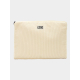 Housse ordinateur promotionnelle personnalisable en velours coton bio beige avec marquage visible Housse ordinateur promotionnelle personnalisable en velours coton bio beige avec marquage visible