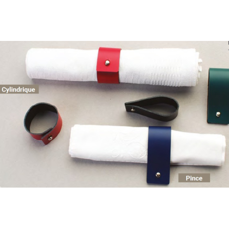 Rond de serviette personnalisable en cuir régénéré