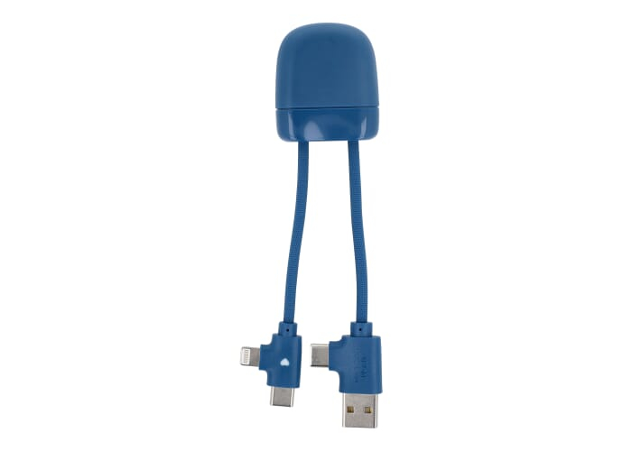 Horloge de bureau personnalisable en bambou forme arrondie Droplet Bleu