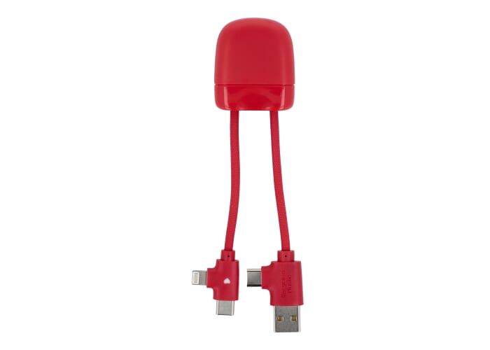 Horloge de bureau personnalisable en bambou forme arrondie Droplet Rouge