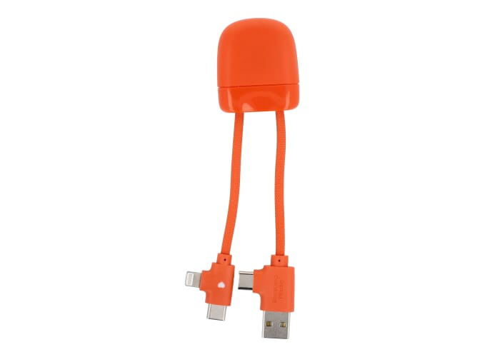 Horloge de bureau personnalisable en bambou forme arrondie Droplet Orange