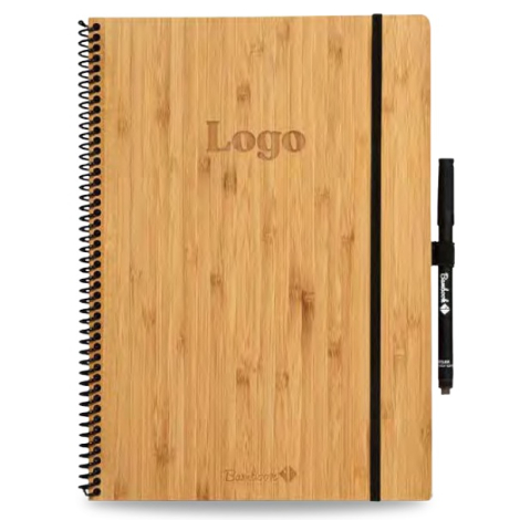 Carnet effaçable A4 personnalisable couverture bambou