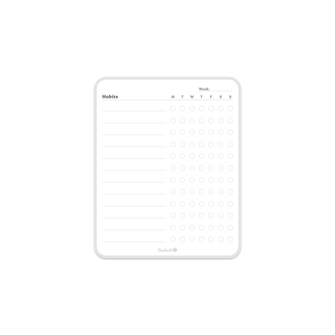Suivi d’habitudes adhésif présenté à plat, avec mise en page imprimée sans inscription manuscrite.