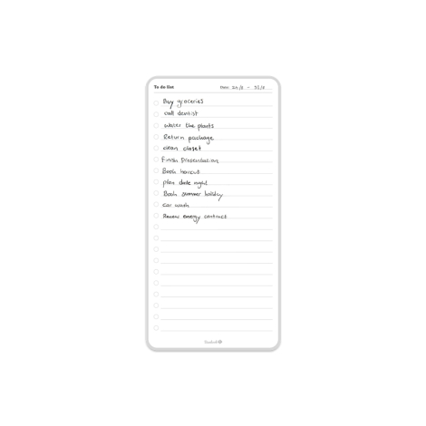 Liste de tâches adhésive personnalisable réutilisable