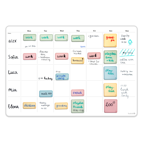 Calendrier hebdomadaire adhésif personnalisable