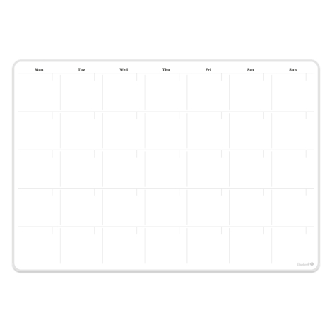 Planificateur mensuel adhésif présenté à plat, surface vierge sans inscription visible.