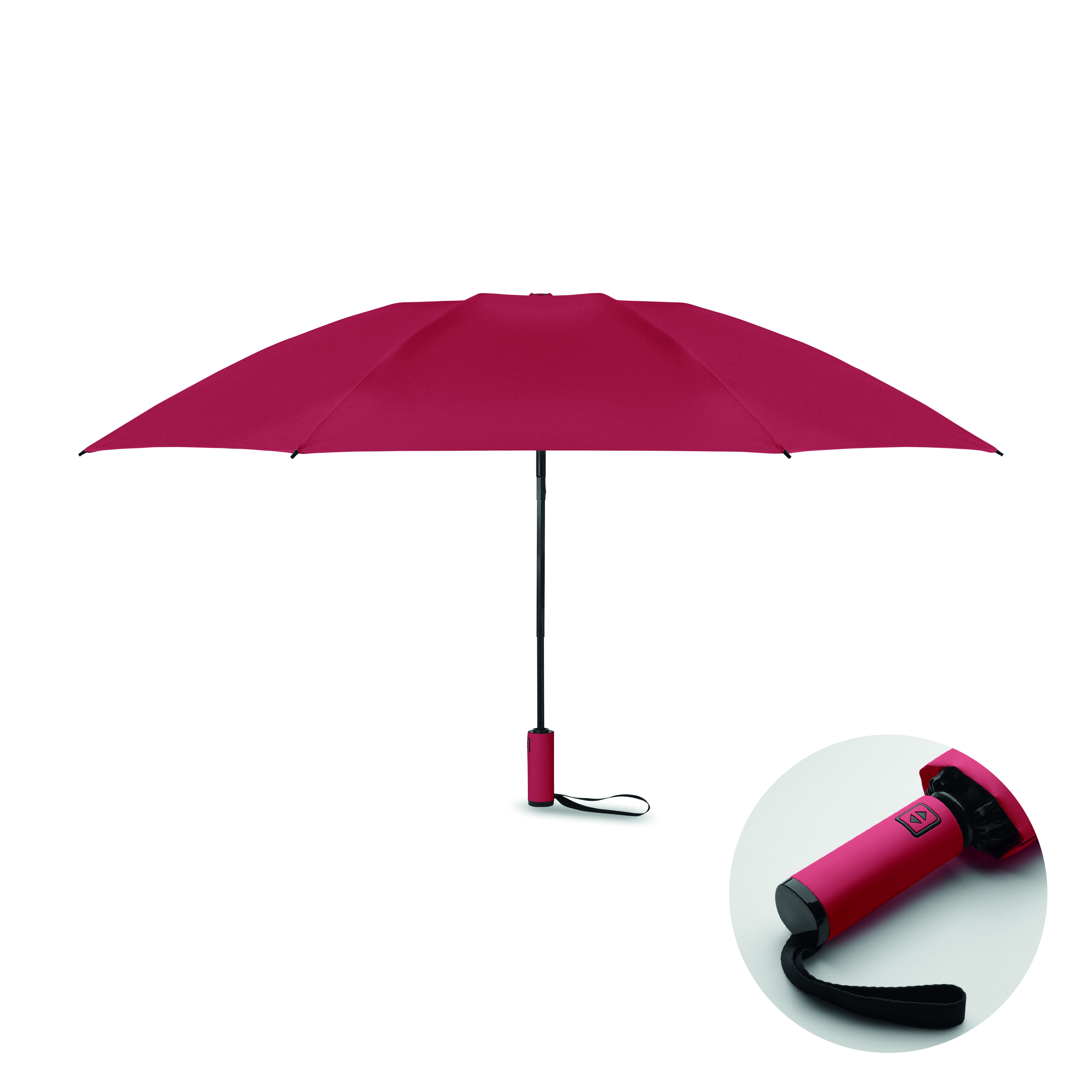 Parapluie tempête 23" en RPET personnalisable Agumbe Bordeaux