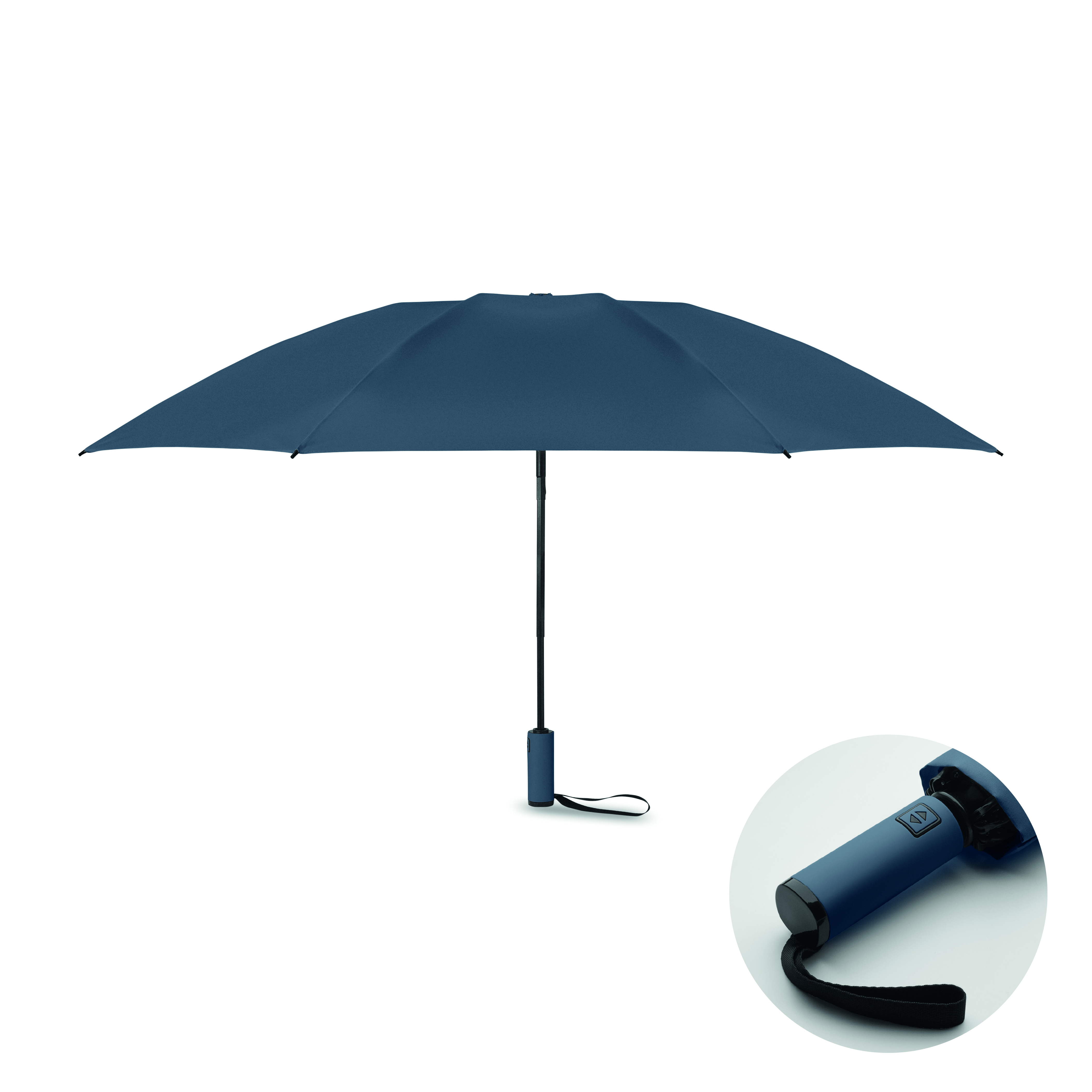 Parapluie tempête 23" en RPET personnalisable Agumbe Bleu